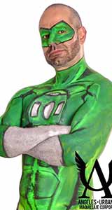linterna verde Hal Jordan bodypainting