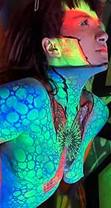 Neon Butterfly bodypainting