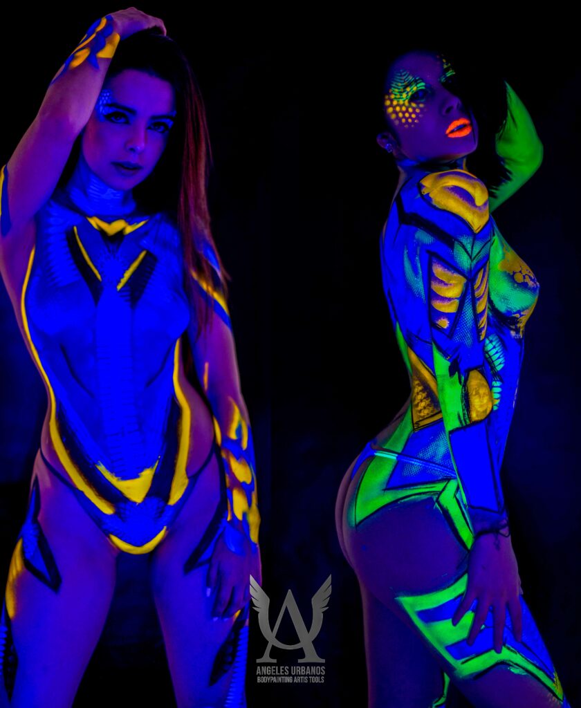 bodypainting neon colombia