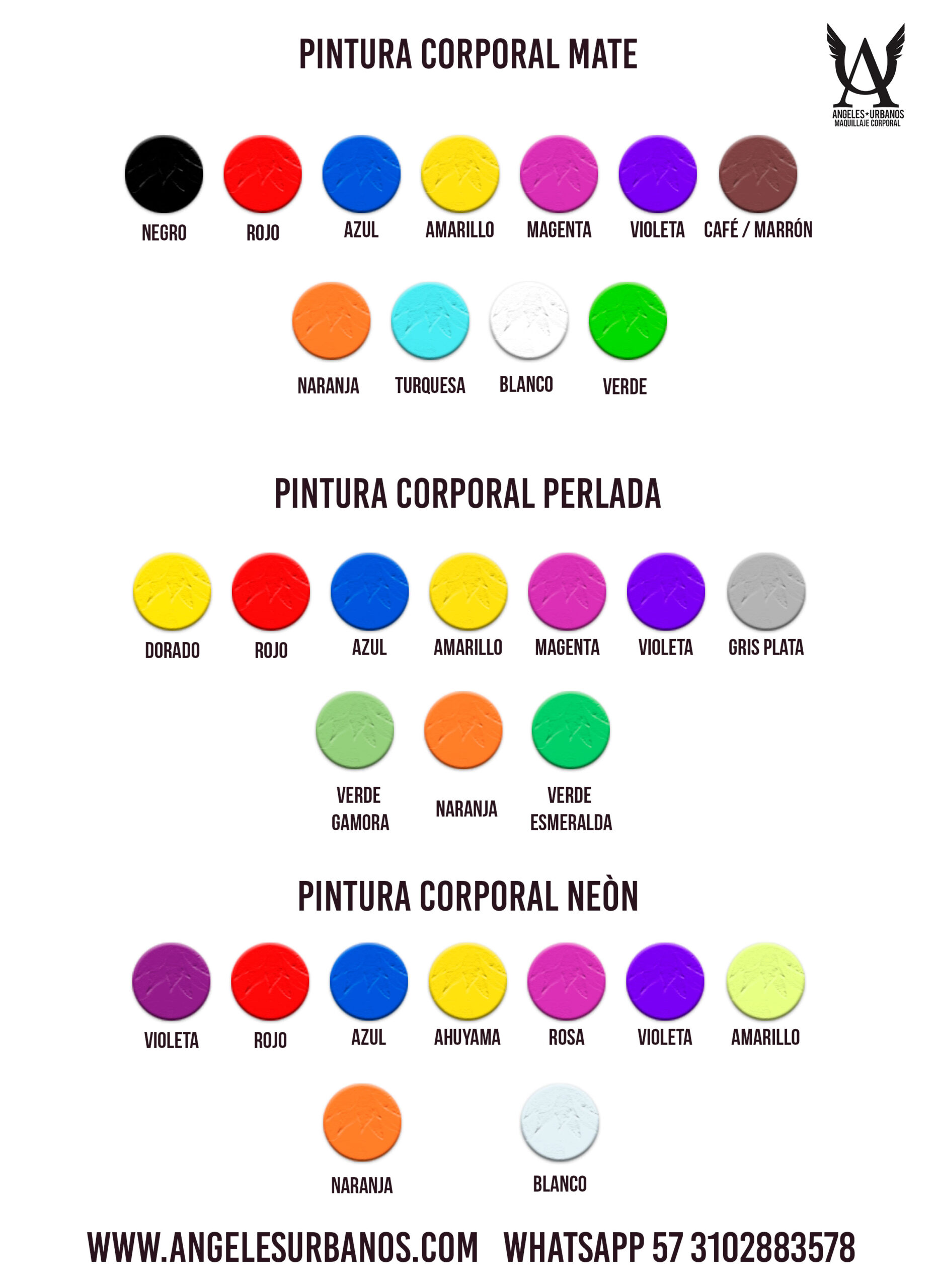 catalogo pinturas corporales